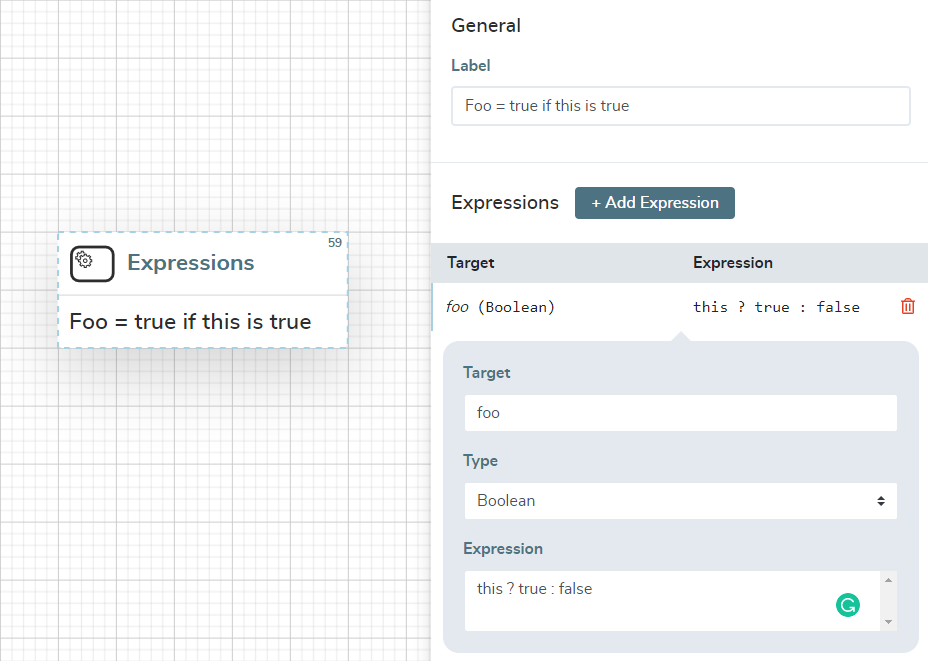 workflow style simple expression