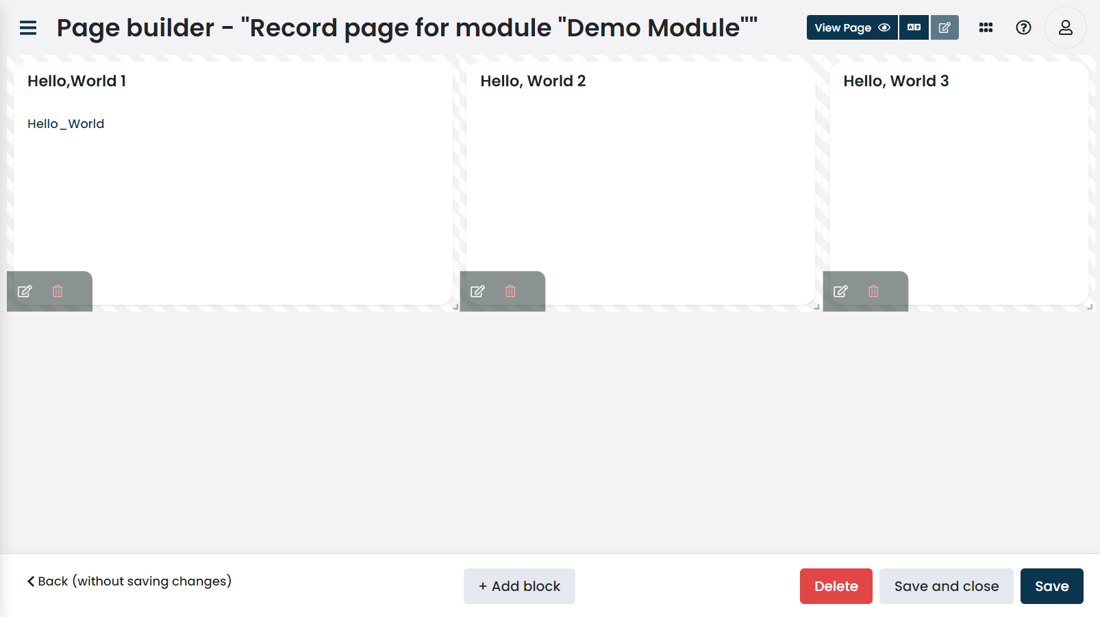 page resize config