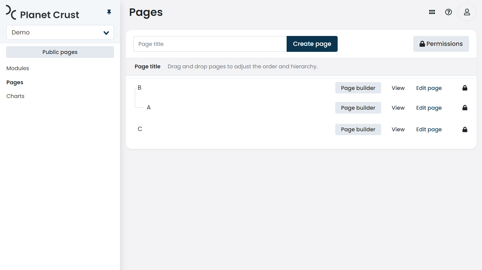 page tree nest